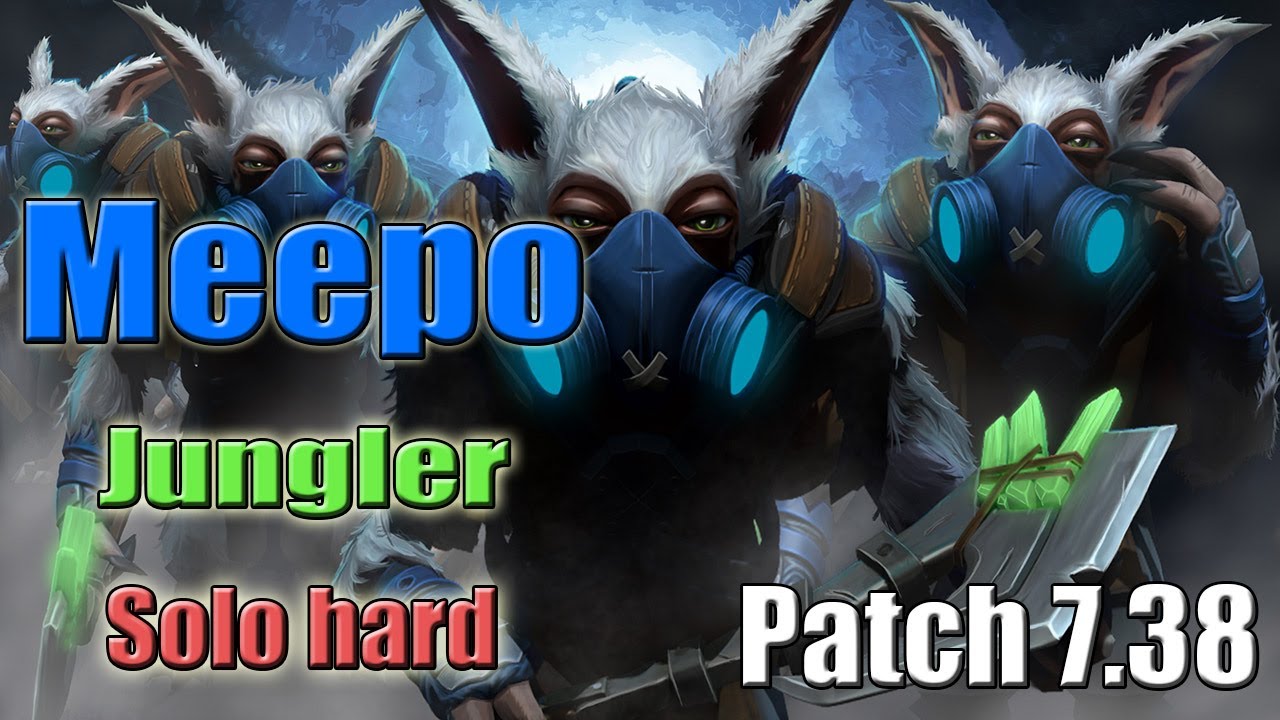 DoTa 2 Meepo: Jungle Farming and Solo Hard Lane Patch 7.38c