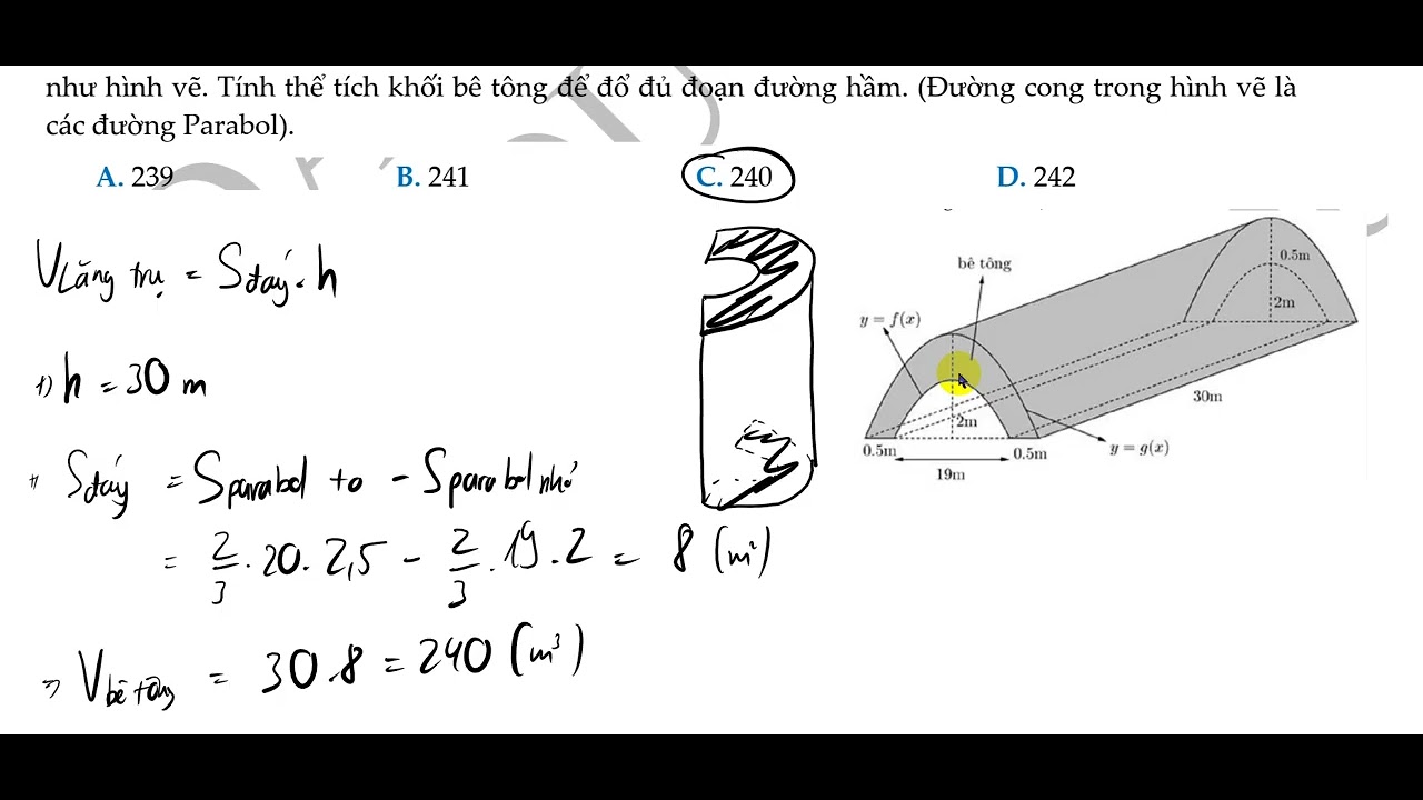 Ứng dụng thực tế tích phân tính diện tích, thể tích - Buổi 2