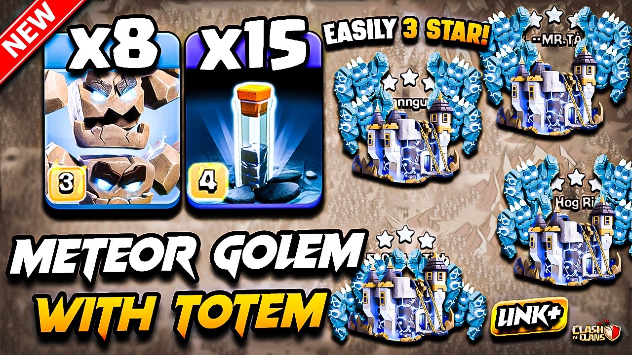 TH18 METEOR GOLEM Attack With TOTEM (Town Hall 18) Best TH18 Attack Strategy With METEOR GOLEM 2026