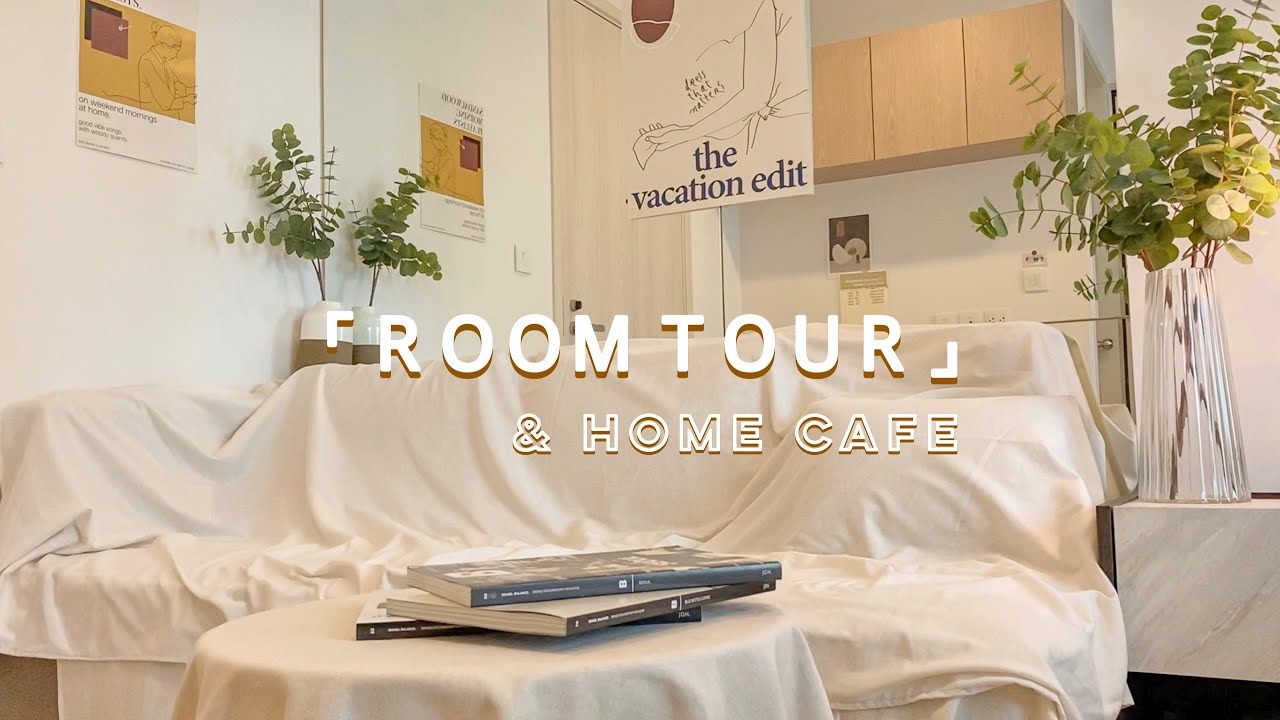 ROOM TOUR 🥣🧸 เปลี่ยนห้องนอน 24 m² ให้เป็นคาเฟ่สไตล์มินิมอล l Home cafe