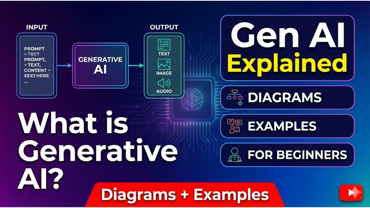 What is Generative AI? | Gen AI Explained for Beginners (Diagrams + Examples)