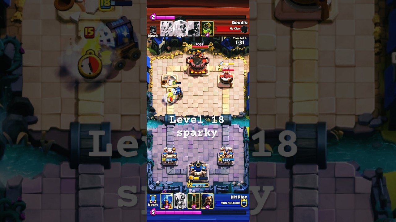 Level 18 sparky vs  level 15 Valkyrie #clashroyale #supercell #clashunity #hitplay