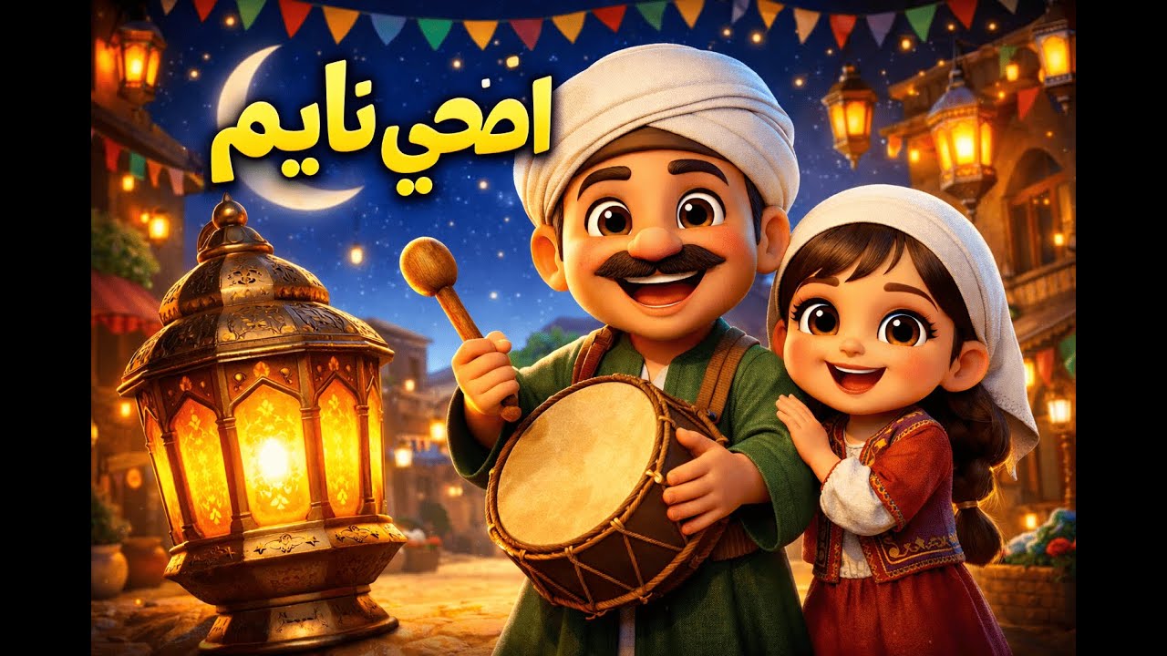 🥁 المسحراتي الكرتوني للأطفال | أغنية رمضان الجميلة مع حلا 🌙
