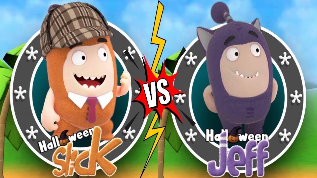 SLICK Halloween Vs JEFF Halloween | Oddbods Turbo Run | Droidzman Gameplay