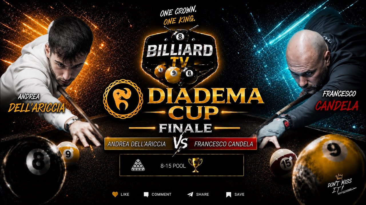 FRENK CANDELA VS ANDREA DELL’ARICCIA DIADEMA CUP BILLIARD TV
