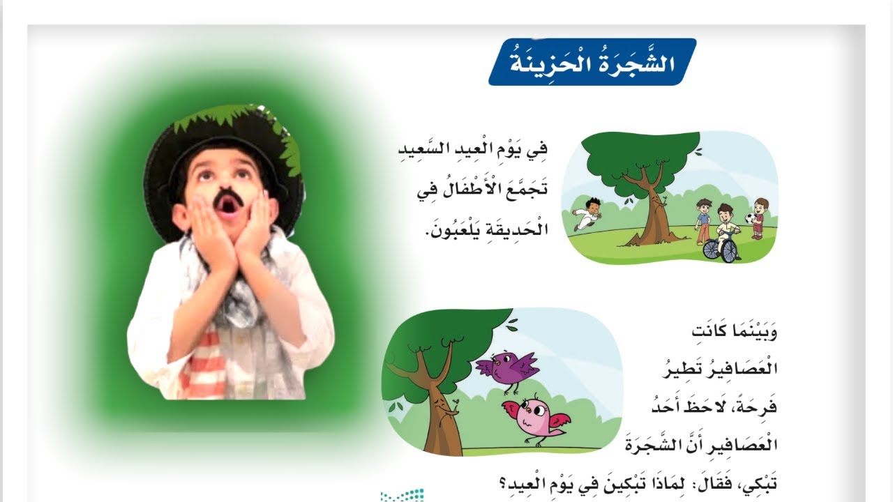 قصص نواف | الشجرة الحزينة | لغتي الصف الأول الإبتدائي | قراءة مكررة للنص