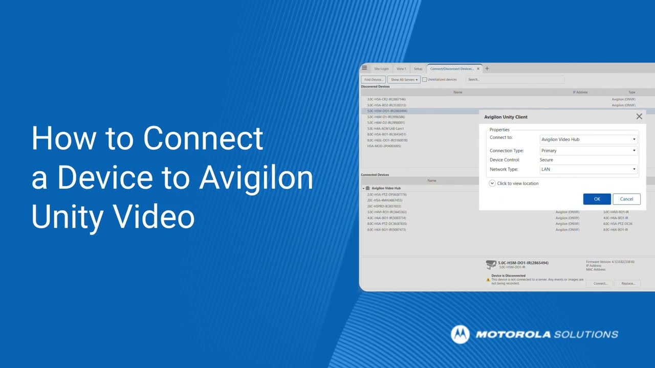 How to Connect a Device to Avigilon Unity Video