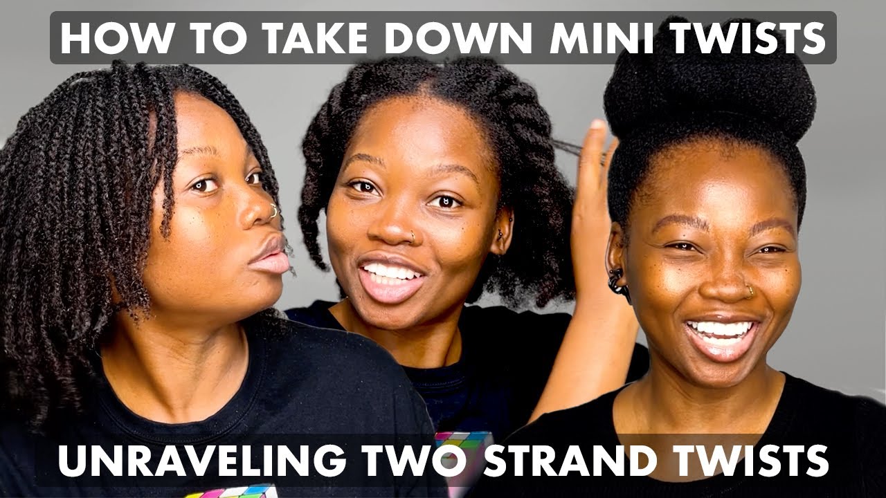 HOW TO TAKE DOWN MINI TWISTS | UNRAVEL TWISTS WITHOUT DAMAGE | TWO STRAND TWISTS