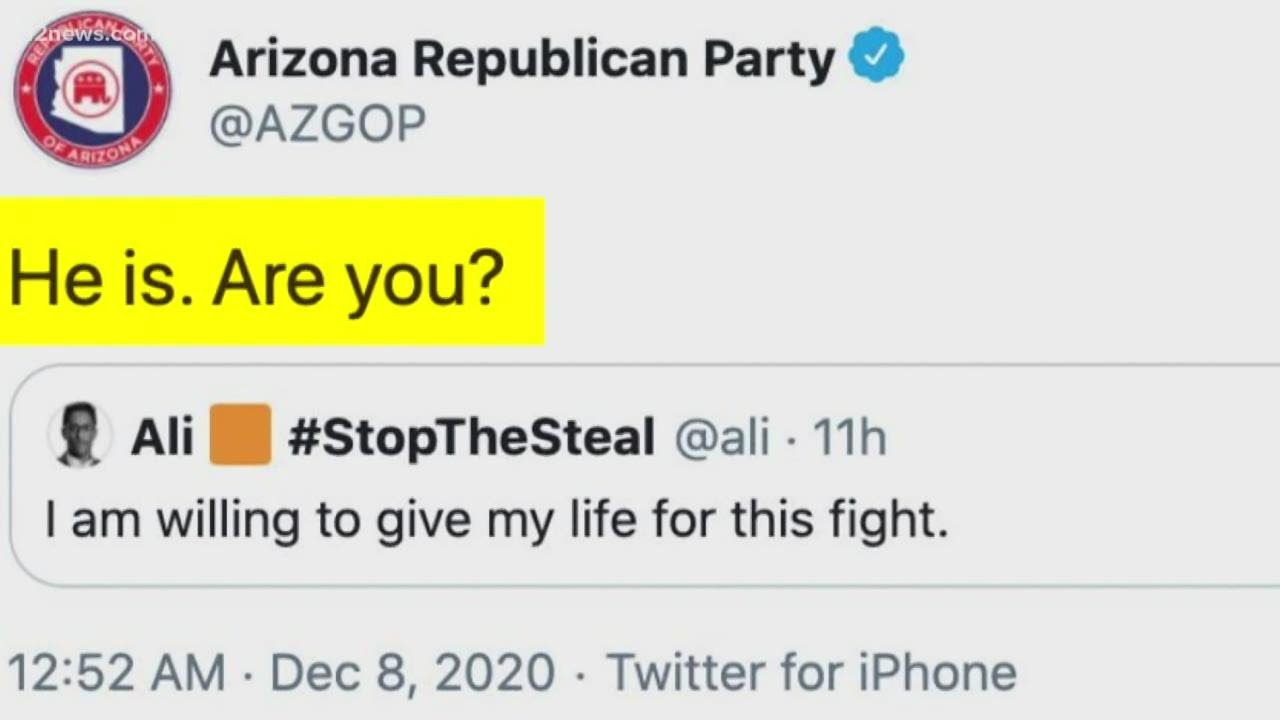 'Die for something': Arizona Republican Party deletes martyr tweet about election