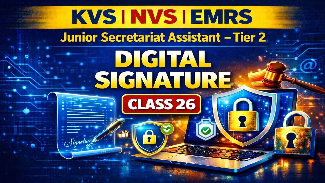 KVS NVS EMRS JSA Tier-2 | Class 26 | Digital Signature | Descriptive & Objective | PDF Notes