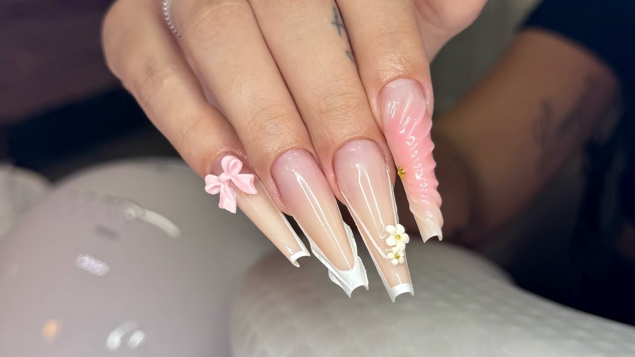 Molde F1 extra longa com Nail Art