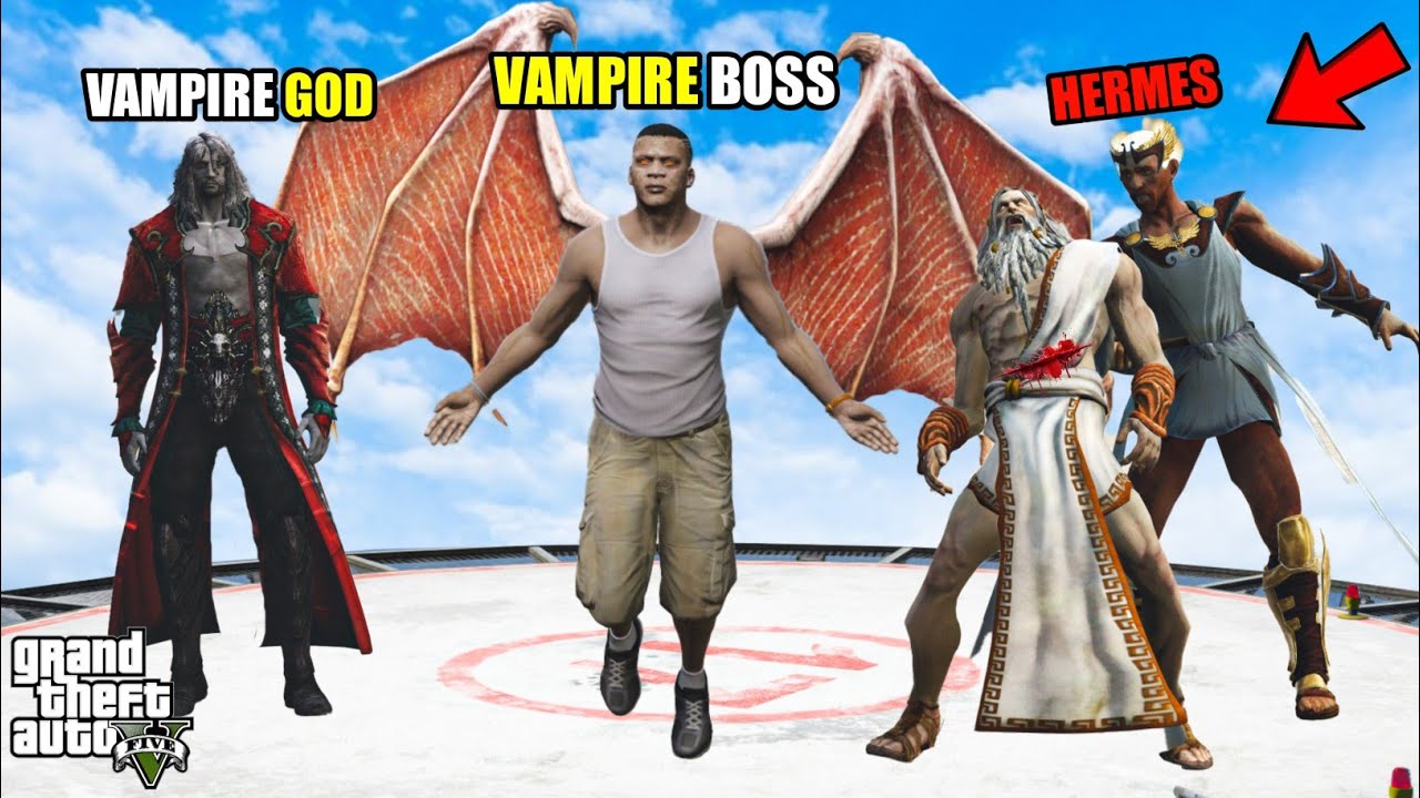 FRANKLIN BECAME DRACULA AND HERMES KILLED HEAVEN GOD IN GTA 5! (FULL MOVIE)