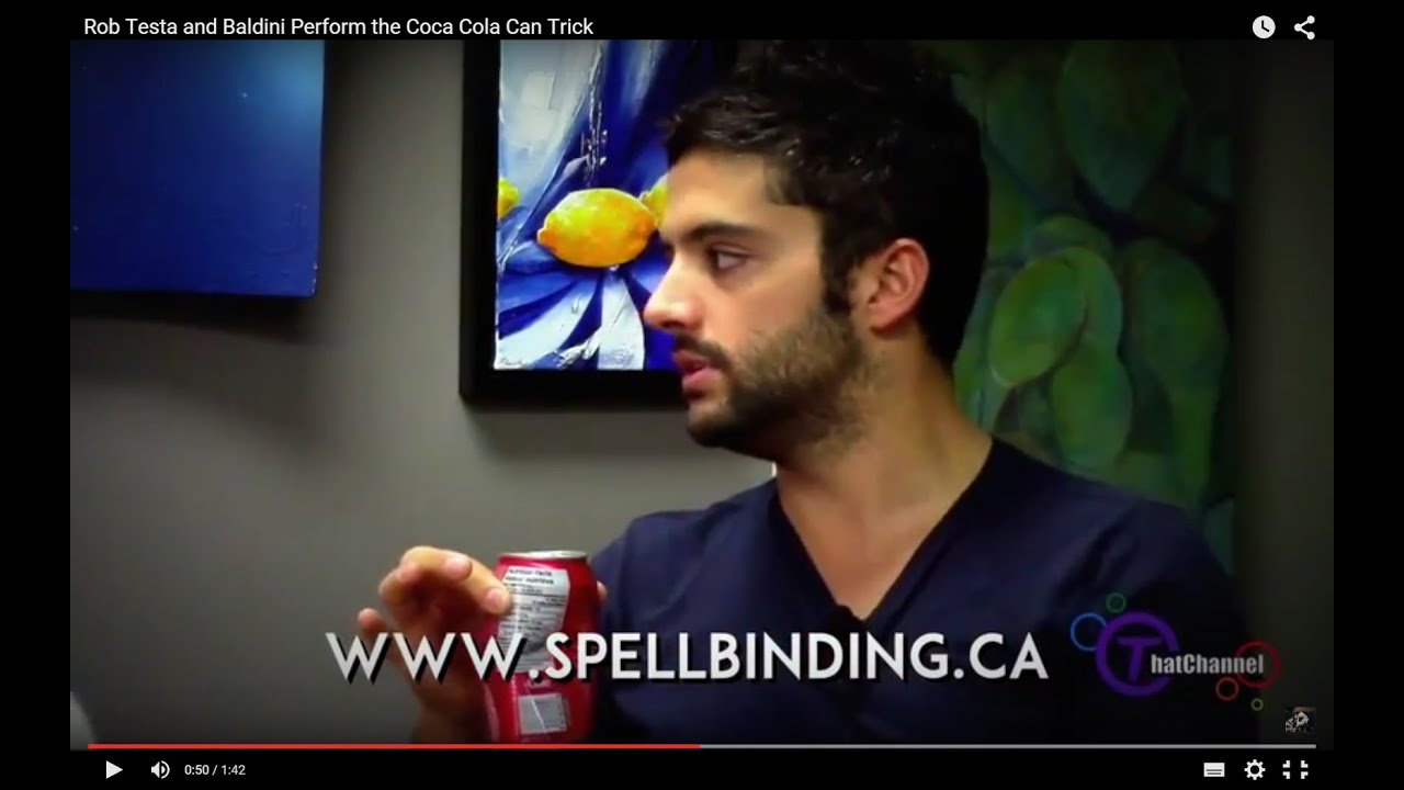 Rob Testa and Baldini Perform the Coca Cola Can Magic Trick