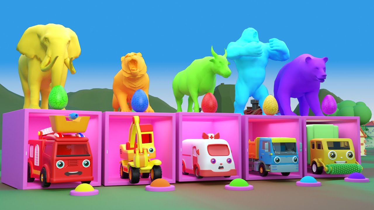 Old Macdonald - Cartoon Cars and Animals for Kids - Nursery Rhymes & Kids Songs