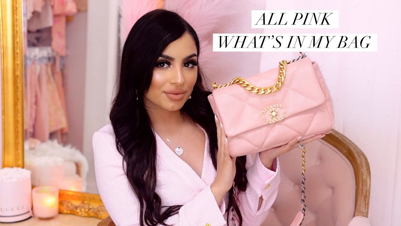 WHATS IN MY PINK CHANEL 19 BAG