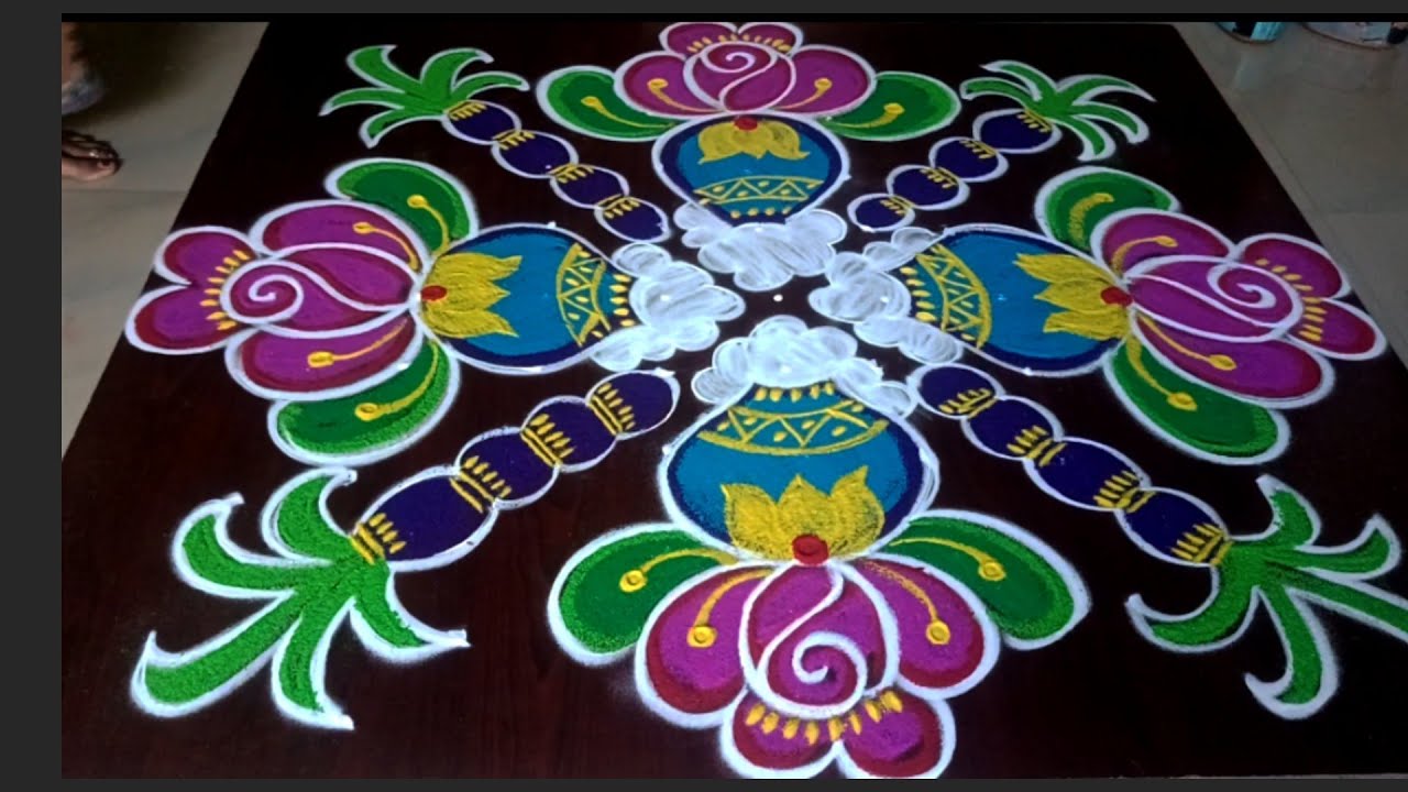 Bhogi kundala muggulu🌹bhogi muggulu🌹 Pongal pot rangolis🌺sankranthi muggulu🌹 sankranthi chukkala mug