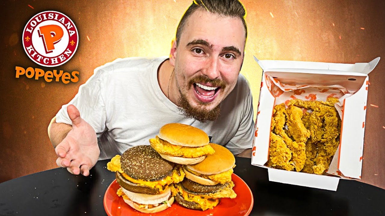 Frango frito no balde - Minha primeira vez no Popeyes/Gaba\