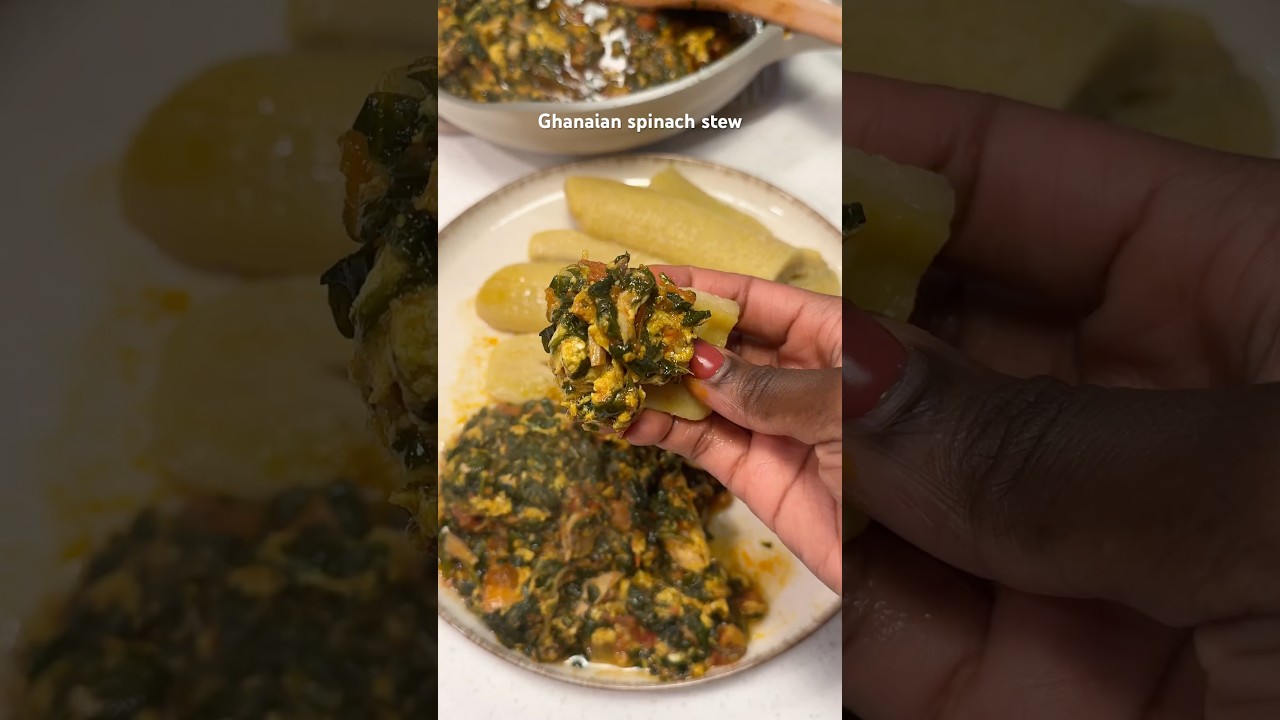 Ghanaian spinach stew #asmr #food #recipe #ghanaianfood #asmrcooking #cooking #dinnerideas
