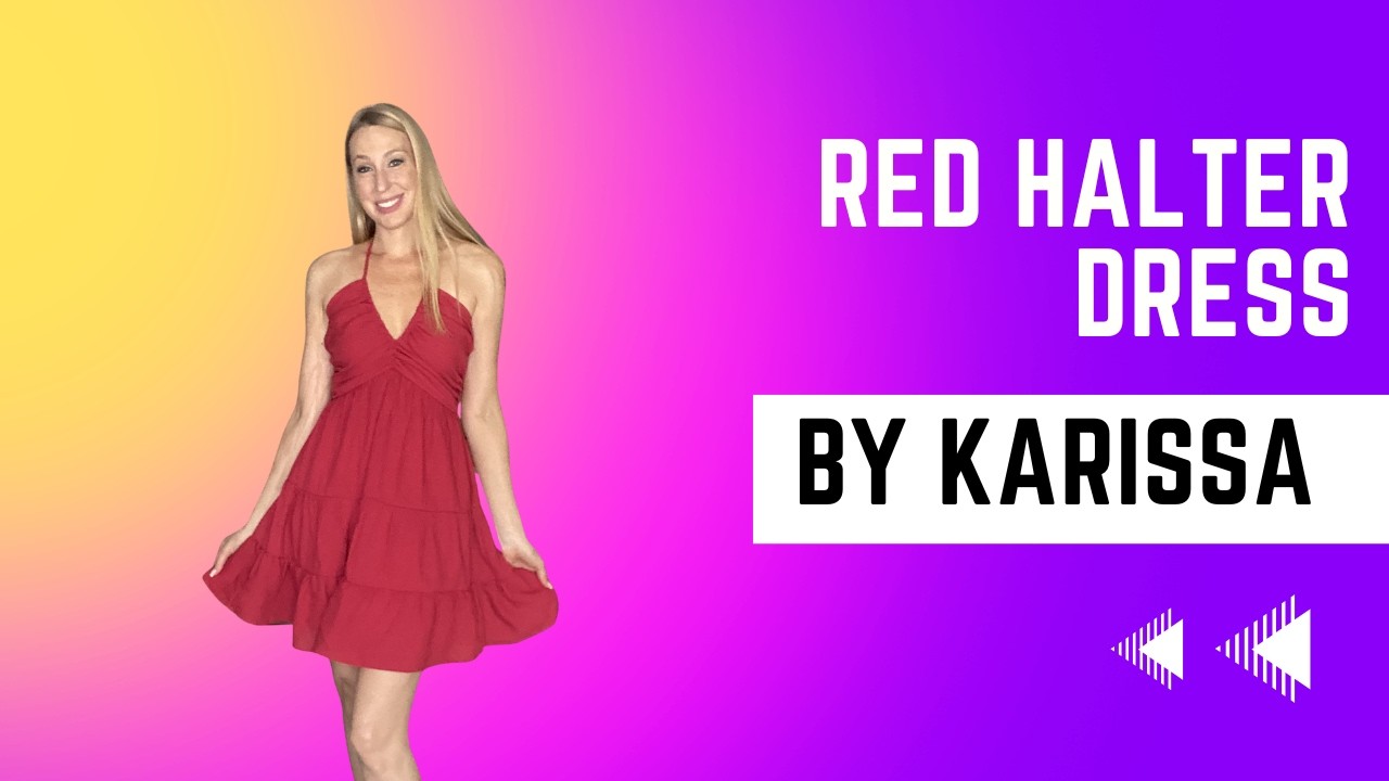 Summer red halter dress