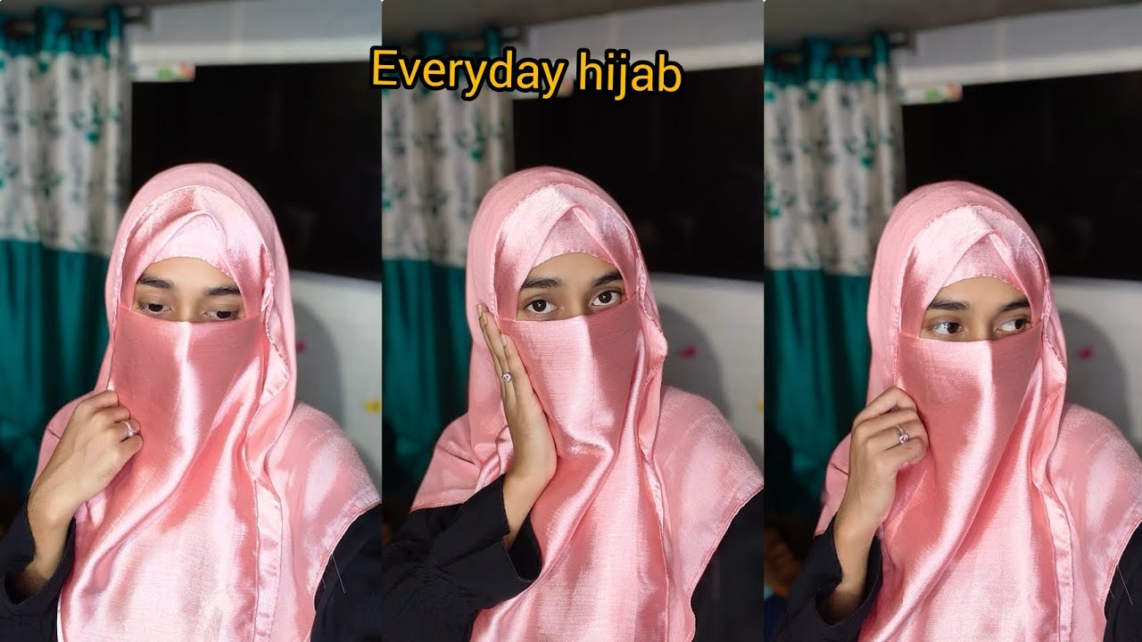 Everyday easy hijab tutorial with nikab ll প্রতিদিনের হিজাব বাঁধার সহজ নিয়ম ll Mukta khatun 🩷