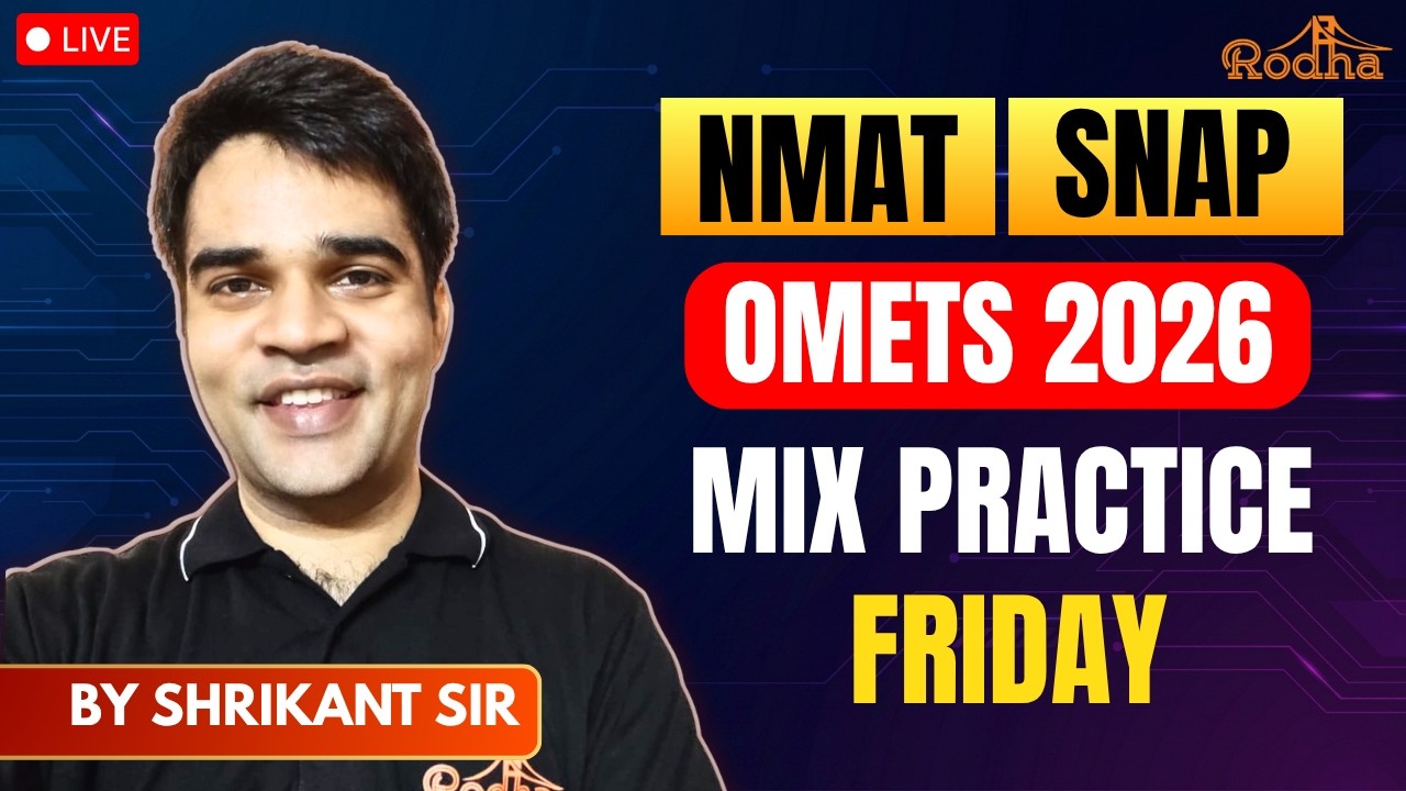 SNAP + NMAT 2026 Weekly Mixed Practice | Live Question Solving | Shrikant Sir Rodha