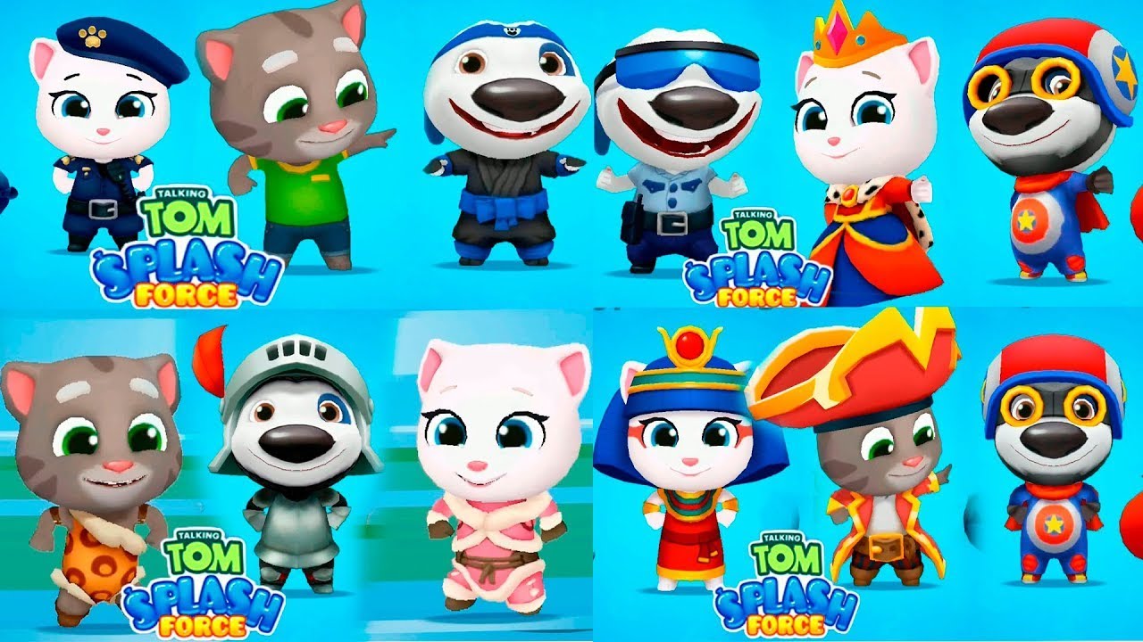TALKING TOM SPLASH FORCE - All characters - Gameplay, Android Mobile ios - Lilu