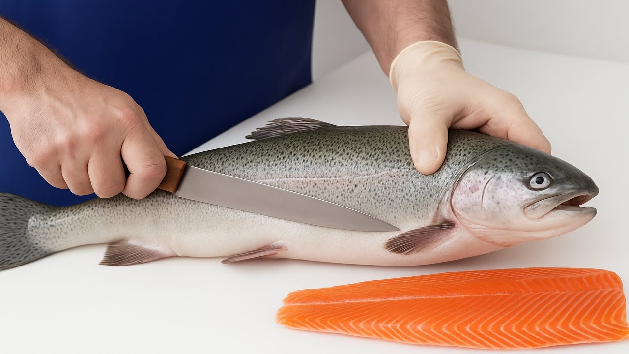 Trout Filleting Without Fillet Knife &ndash; Kitchen Knife Only!