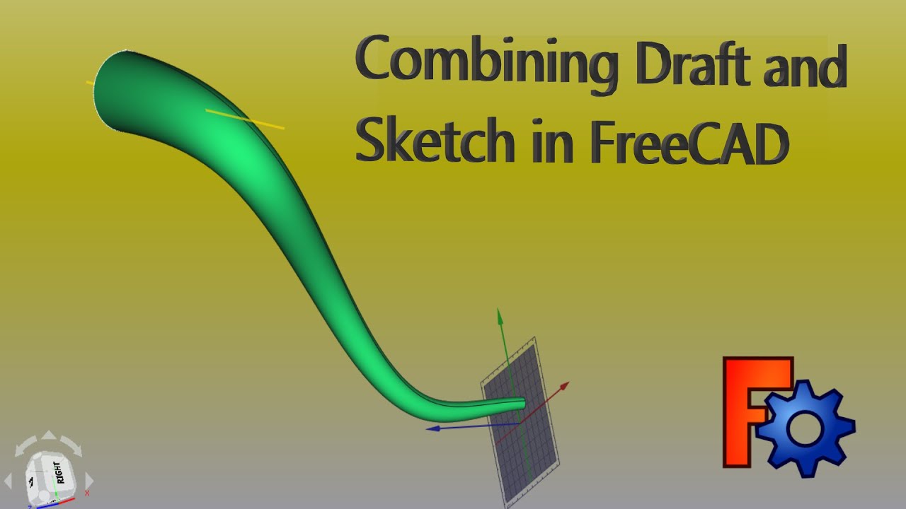 FreeCad Tutorial :Combine Draft and Sketch to simplify Modeling. 
