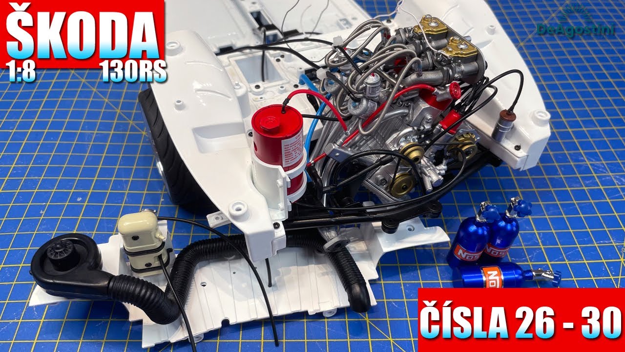 STAVBA: ŠKODA 130RS 1977, ČÍSLA 26 - 30, 1:8 Big Scale Model od DeAgostini