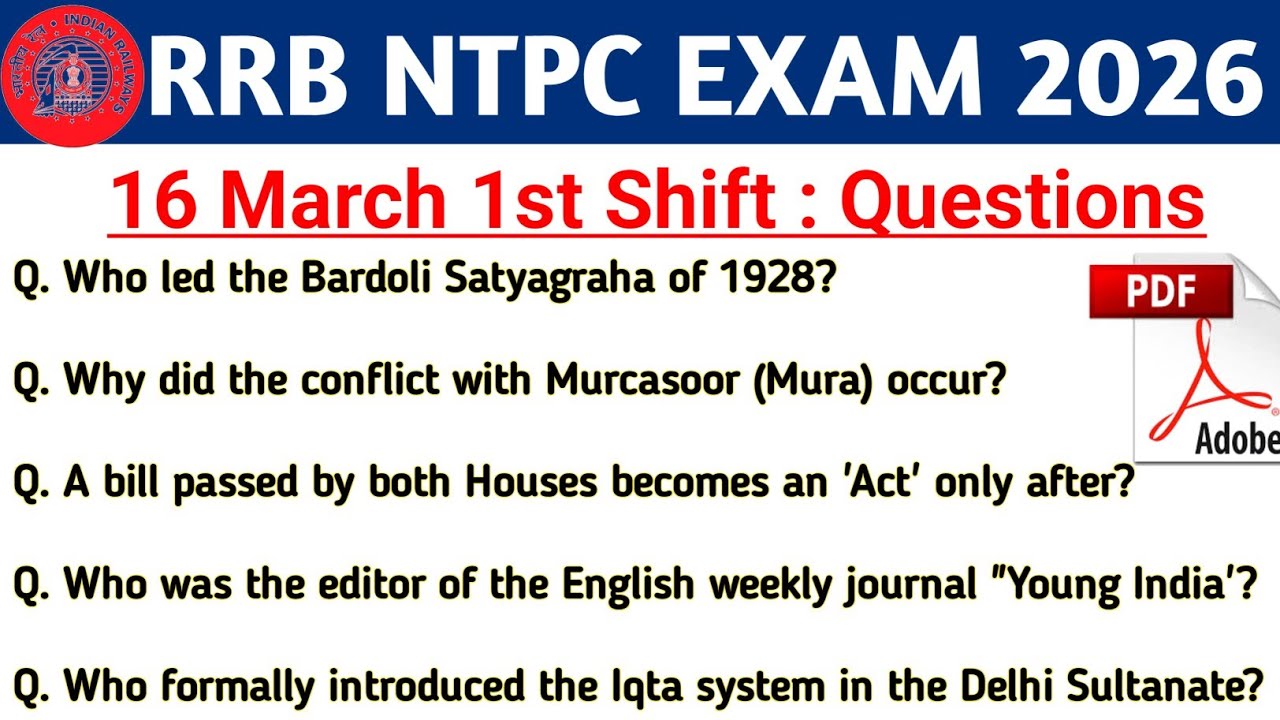 rrb ntpc 16 march 1st shift paper today | ntpc analysis today | rrb ntpc analysis 2026