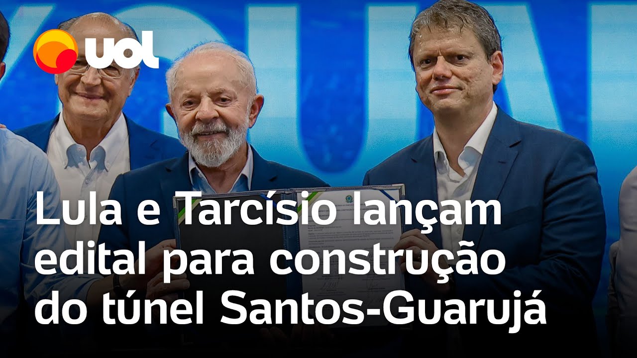 Lula e Tarcísio de Freitas exaltam união por túnel Santos-Guarujá: 'Não fomos eleitos para brigar'
