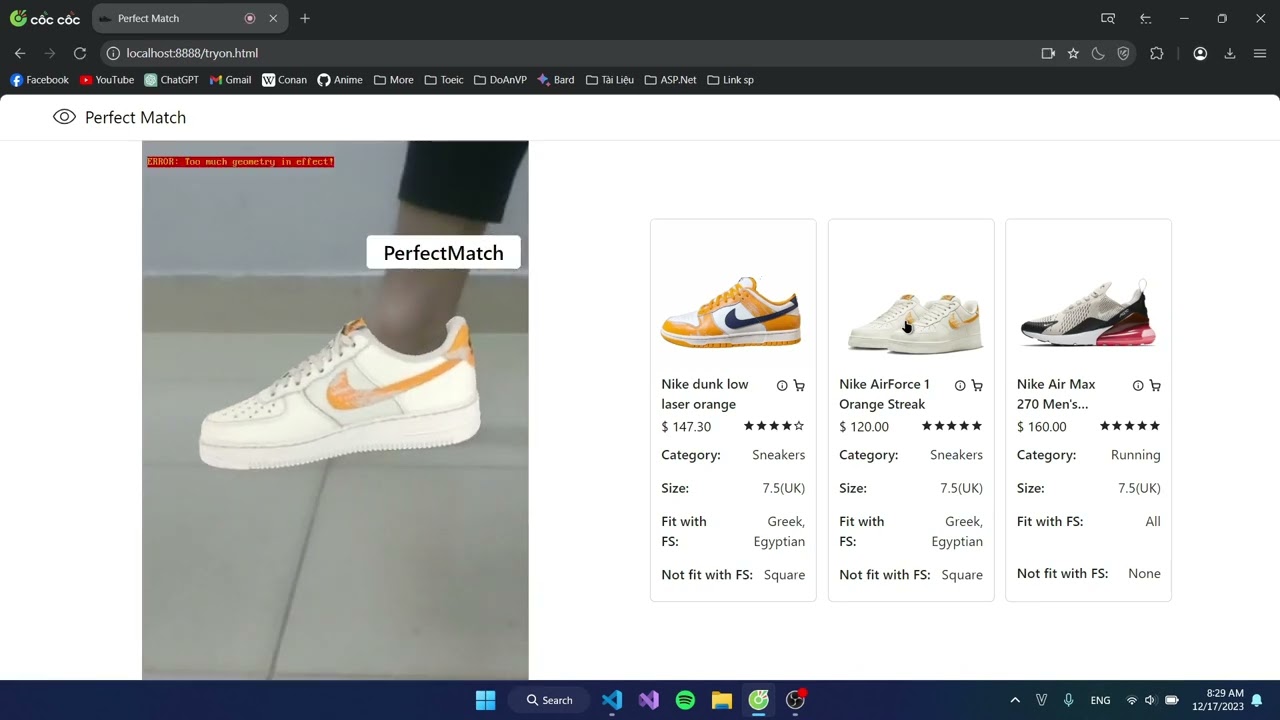 Shoes Virtual Try On Demo - LQD.QT MVP