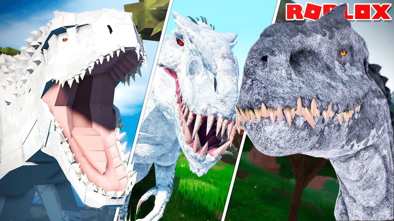 EVOLUÇÃO DA INDOMINUS REX NO ROBLOX! DO PIOR AO MELHOR JOGO!!
