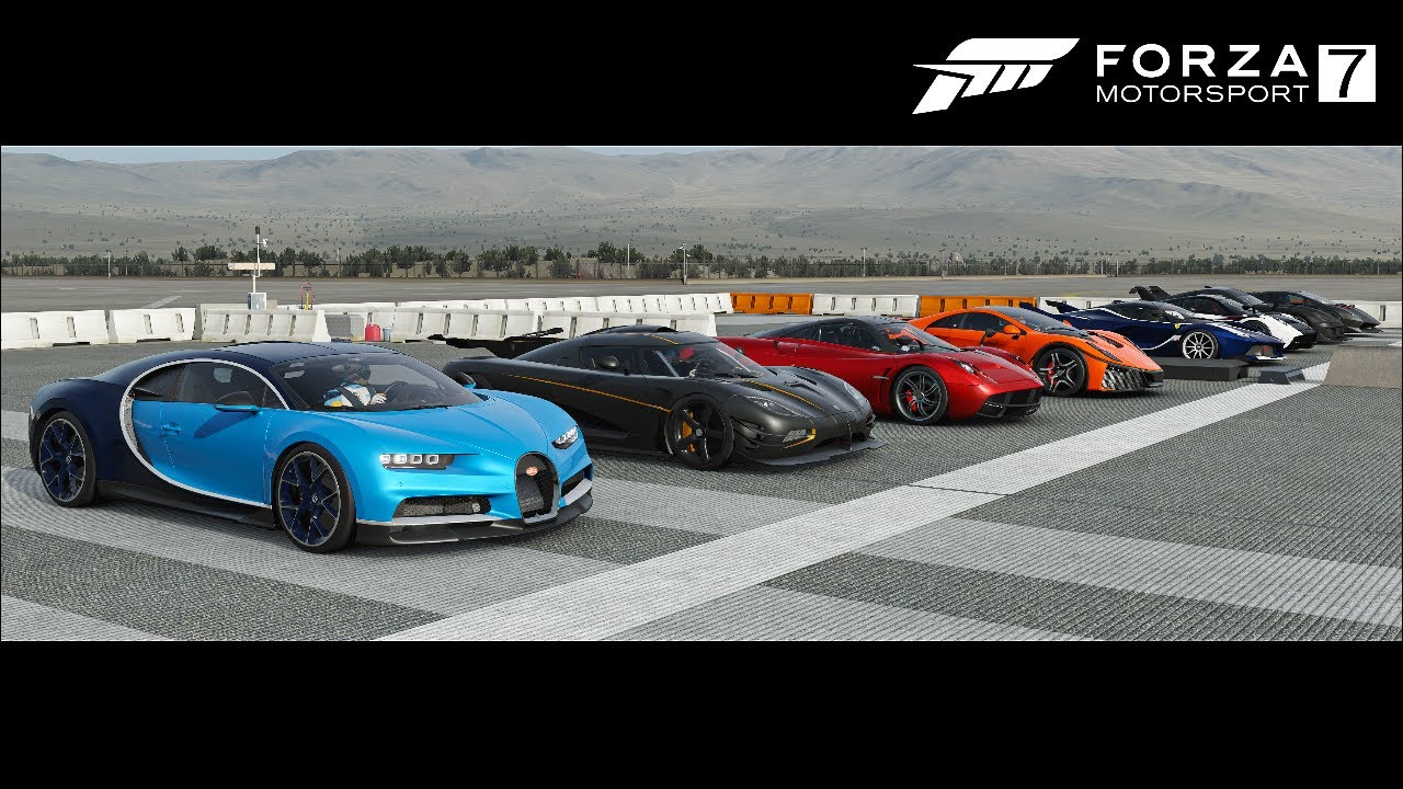 FM7 EPIC DRAG RACE! Regera, Chiron, Veyron, Venom GT, Agera, ONE1, Laferrari, P1, P1 GT, FxxK & More