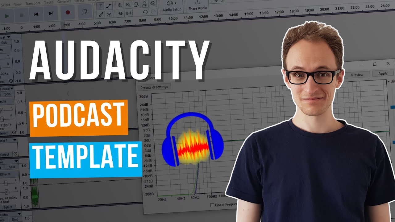 Настройки и шаблон подкаста Audacity