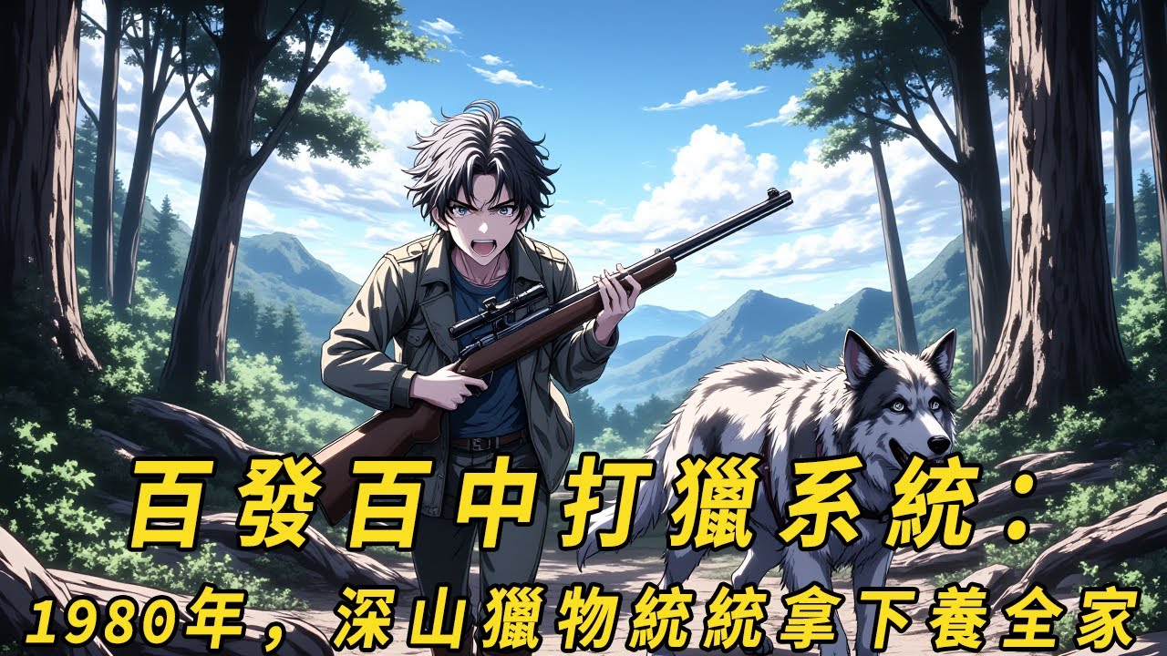 1980年，正值年代變遷之際，葉小天從軍隊退役已有兩年，就在此時，他意外覺醒了逆天打獵系統，自帶「野獸感知＋百發百中」雙重神技，而這兩項技能，還能通過不斷打獵累積經驗，逐步進化升級。#系统流 #打猎