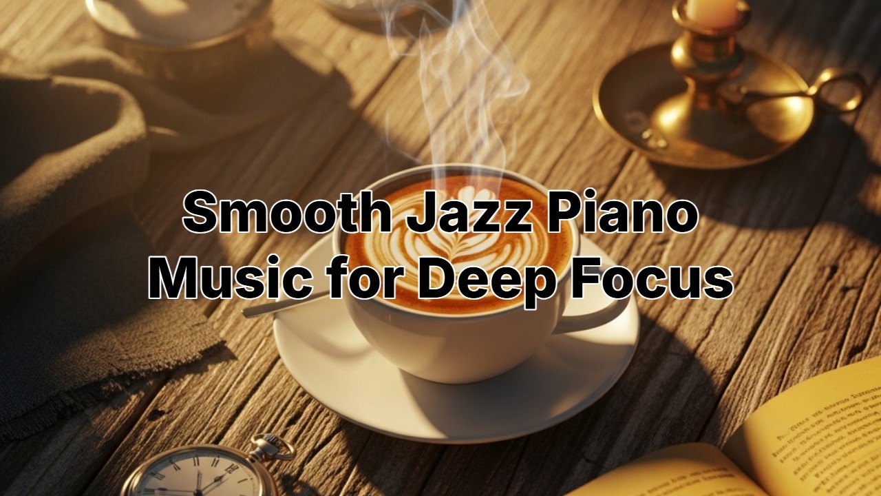 Smooth Jazz Piano Music for Deep Focus, Stress Relief, and Studying in a Cozy Rainy Night Ambience