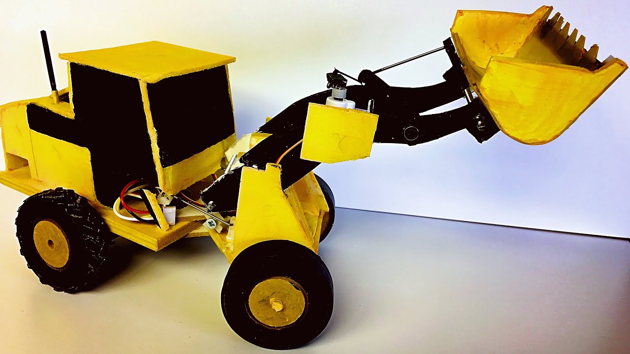 Rc Wheel Loader Making, how to make Rc Tractor Loader (Syringe Hydraulic)