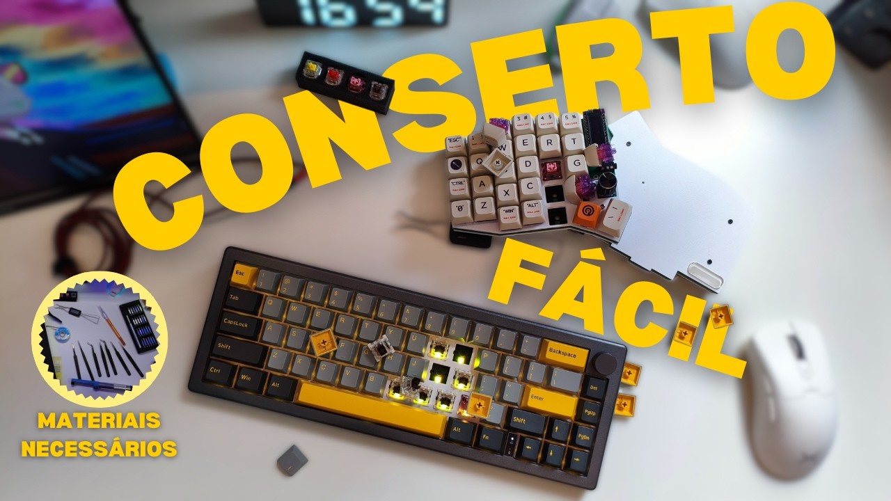 Como Consertar/Montar seu Teclado Mecânico - Materiais necessários! Soldar Teclado ergonômico Split