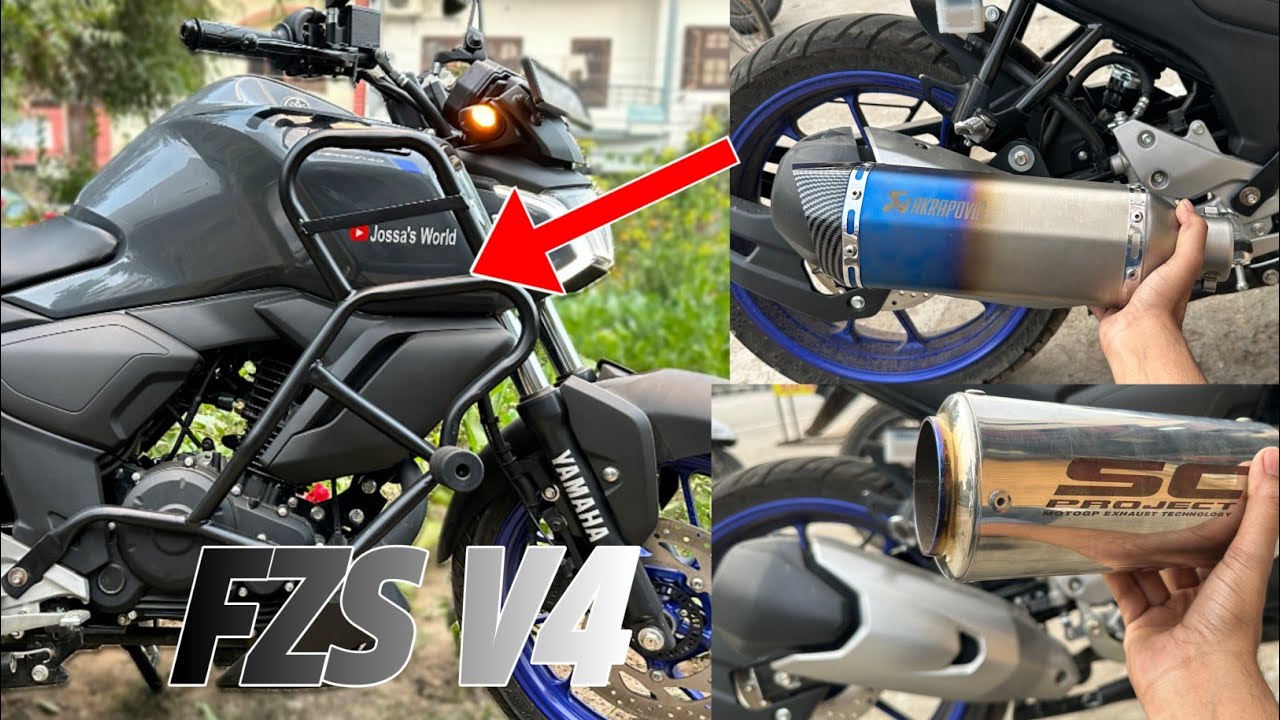 🏍️FZS v4 Modification Accessories | FZS v4 Crash Guard | FZS v4 Modified | FZS v4 Crash Guard Price
