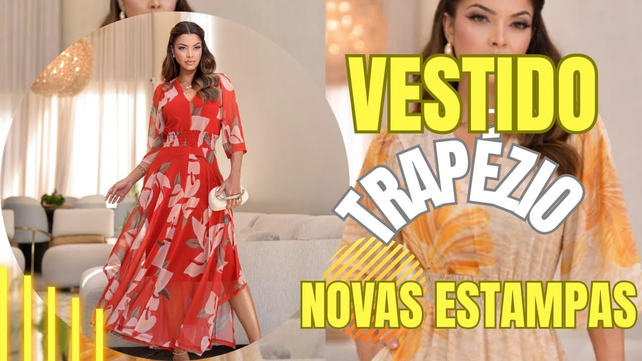 VESTIDO TRAPÉZIO | NOVAS ESTAMPAS E TECIDOS 🥰😍👏🏽