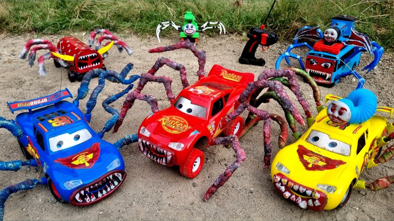 Upgrade RC Lightning Mcqueen Monster truck Percy Spider, RC LIGHTNING MCQUEEN EATER, AS TRAIN EATER