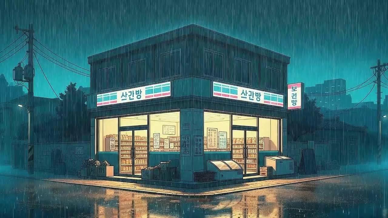Rain Sounds x Lofi for Long Sessions in a Quiet Korean Rainy Night for Clear Thinking 😌
