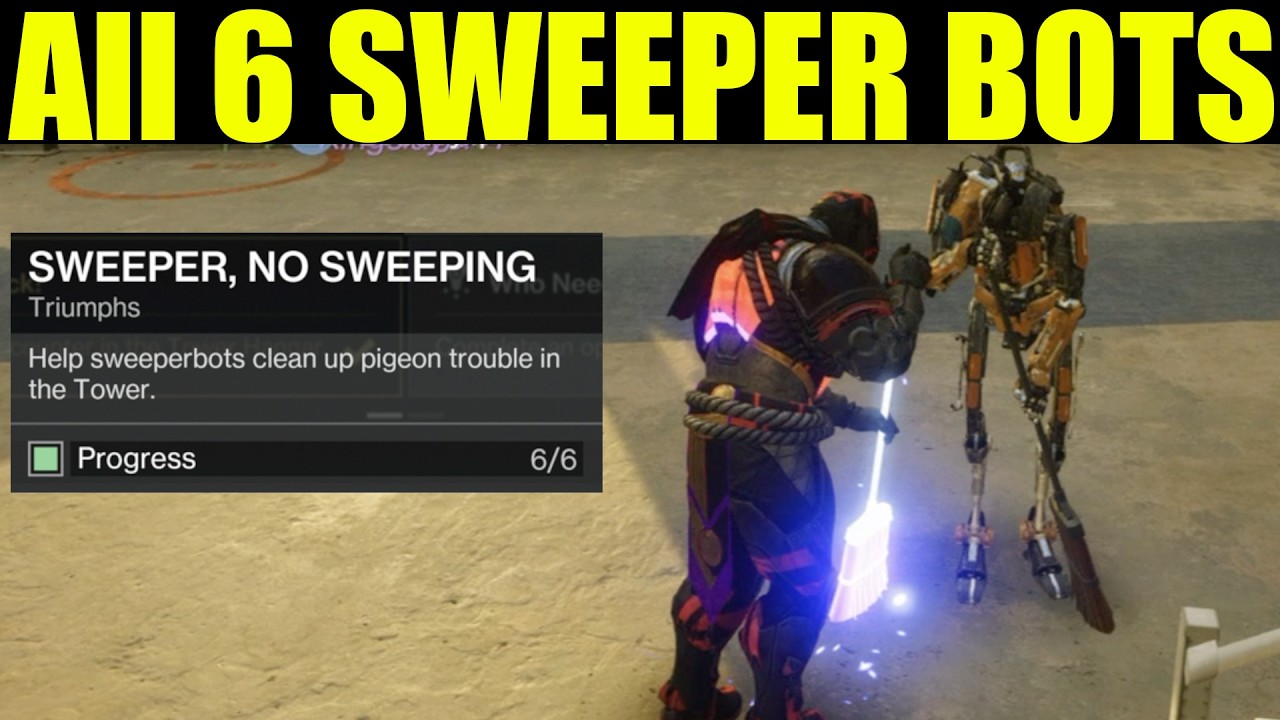 Destiny 2 - help sweeperbots clean up pigeon trouble in the tower (Sweeper no sweeping triumph)