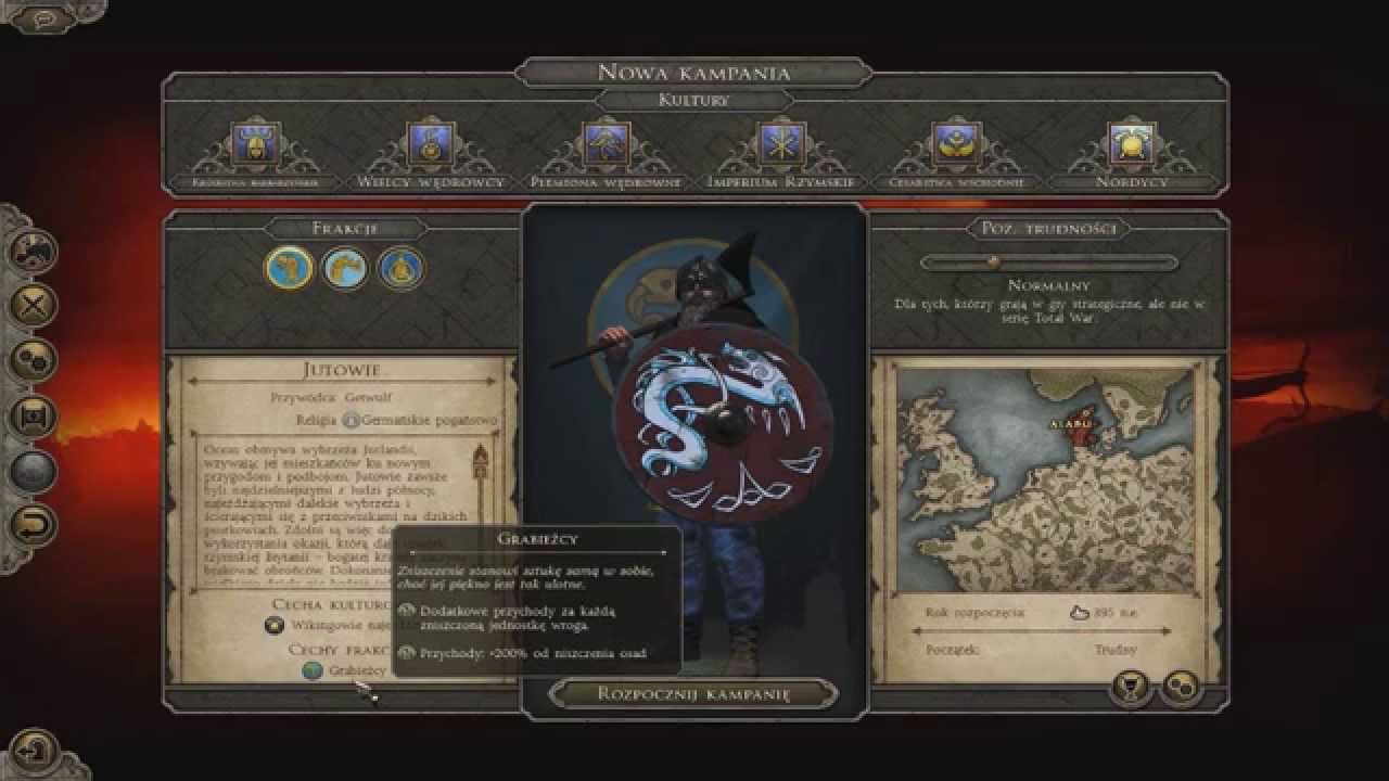 Zagrajmy w Total War: Attila HD PL - Kampania Jutowie #1 - Pierwsze pierdy, szmerdy. Gameplay pl