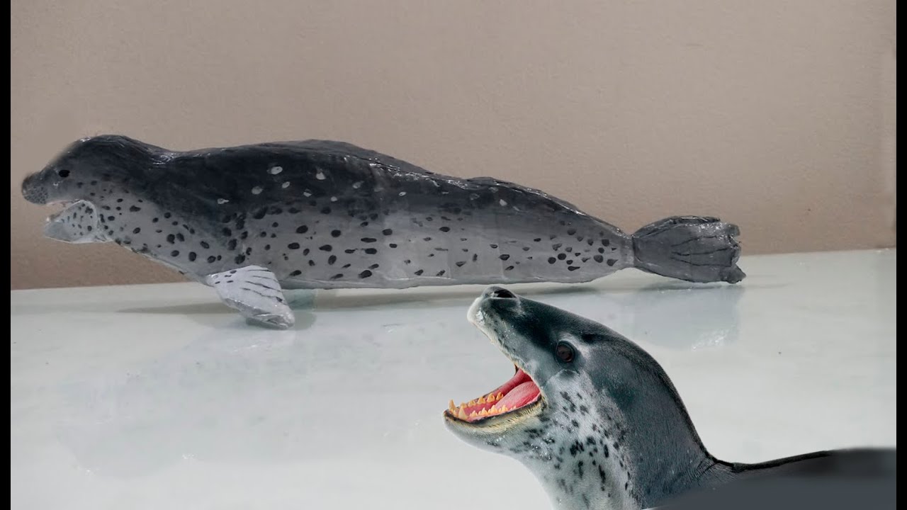 Como fazer uma foca leopardo de papelão