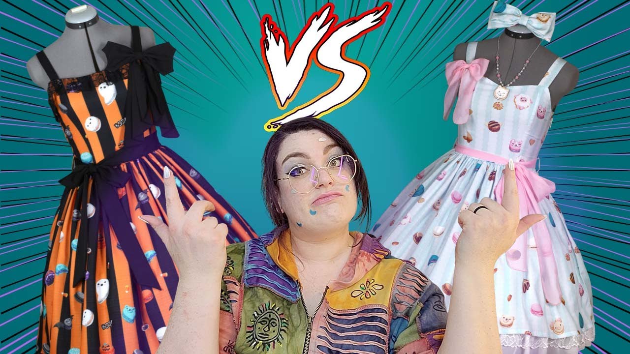 The Battle For Macaron Print Supremacy 🧁 Lady Sloth Plus Size Spooky Macarons & Lovely Macarons JSKs