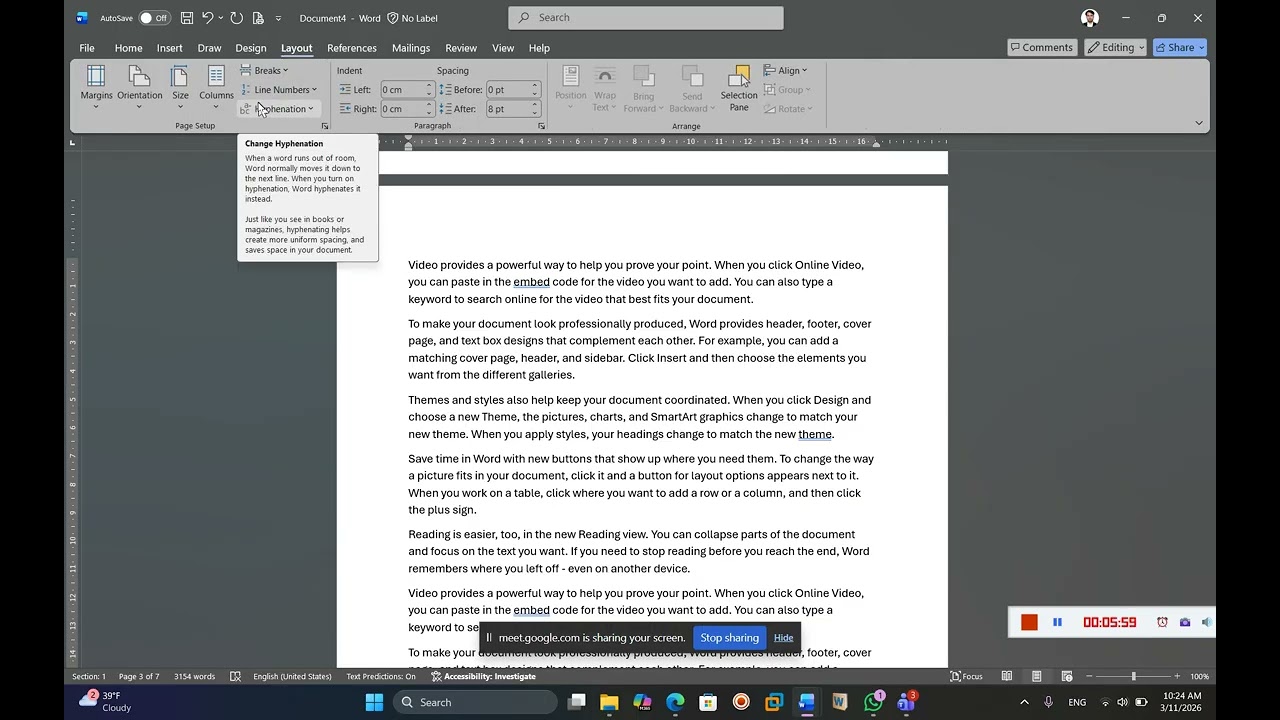 How to number pages in Ms. Word Processing and create sections? (S19)