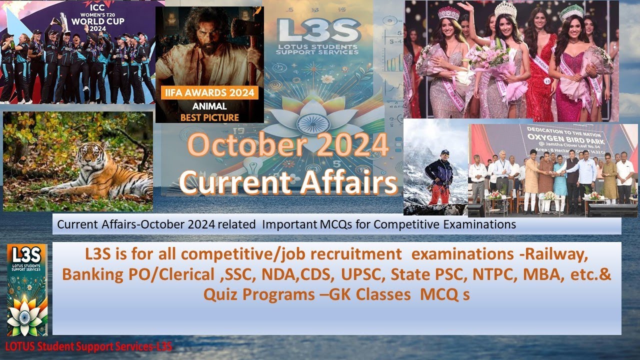 Current Affairs_ October 2024_General Knowledge for competitive examinations _ 30 important MCQs
