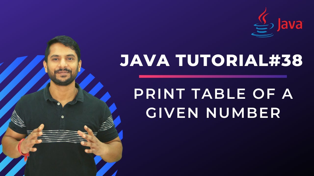 Table of a Given Number in Java - In Hindi